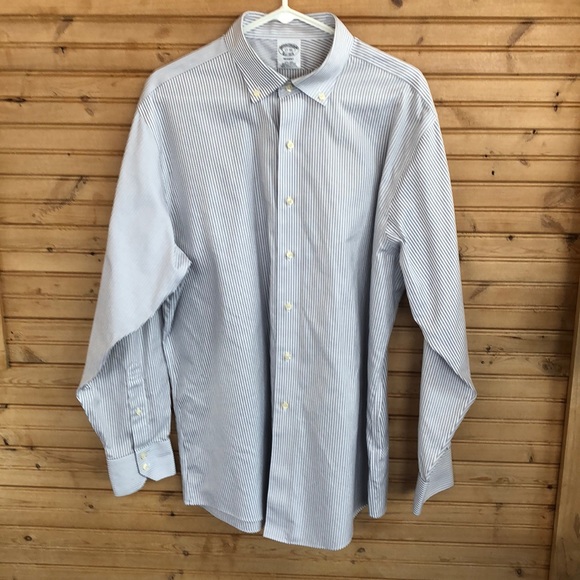 Brooks Brothers men’s dress shirt grey stripe - Picture 1 of 4